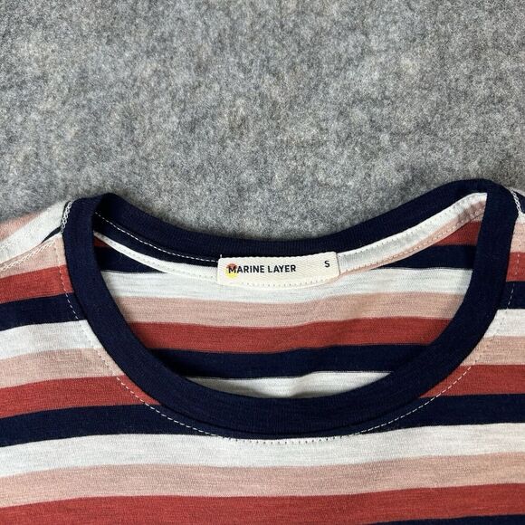 MARINE LAYER Marla Striped Top Women’s Small T-Shirt Multicolor Striped Cotton - Picture 5 of 7